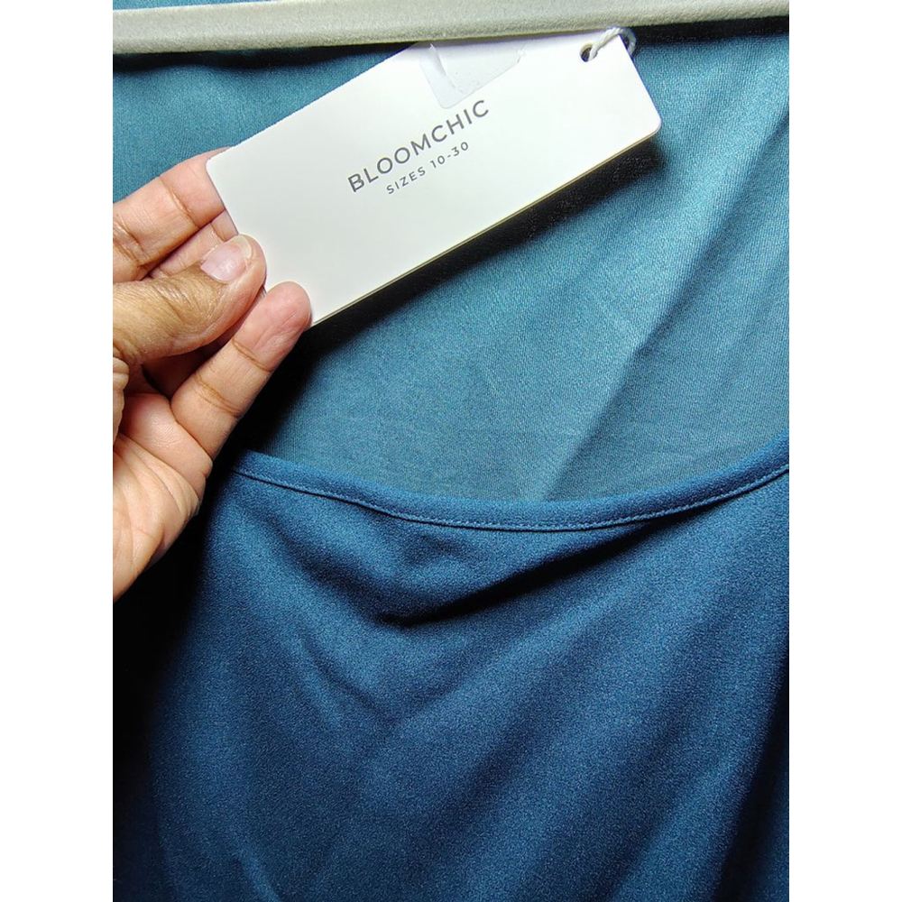 BLOOMCHIC Teal Sleeveless Midi Dress Size 22 - Picture 7 of 8
